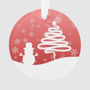 White Christmas Winter Wonderland Snowman Tree