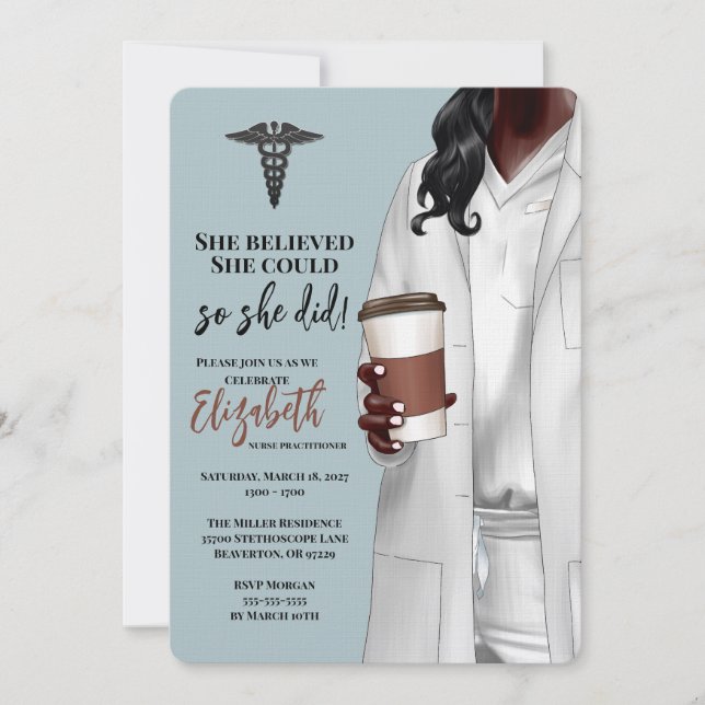 White Coat Médicale School Graduation Invitation (Devant)