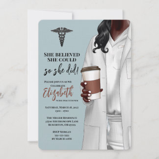 White Coat Médicale School Graduation Invitation