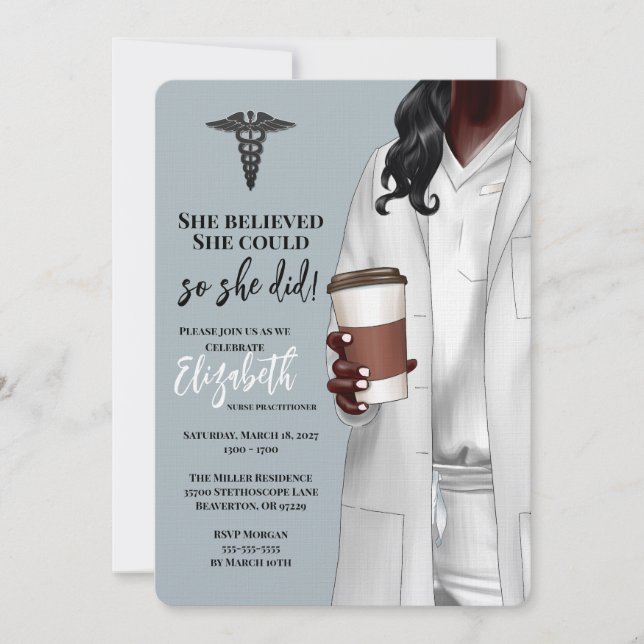 White Coat Médicale School Graduation Invitation (Devant)