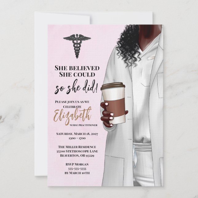 White Coat Médicale School Graduation Invitation (Devant)