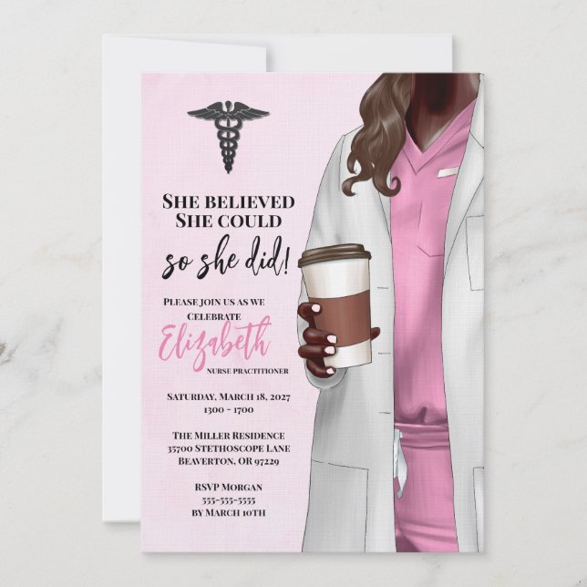 White Coat Médicale School Graduation Invitation (Devant)
