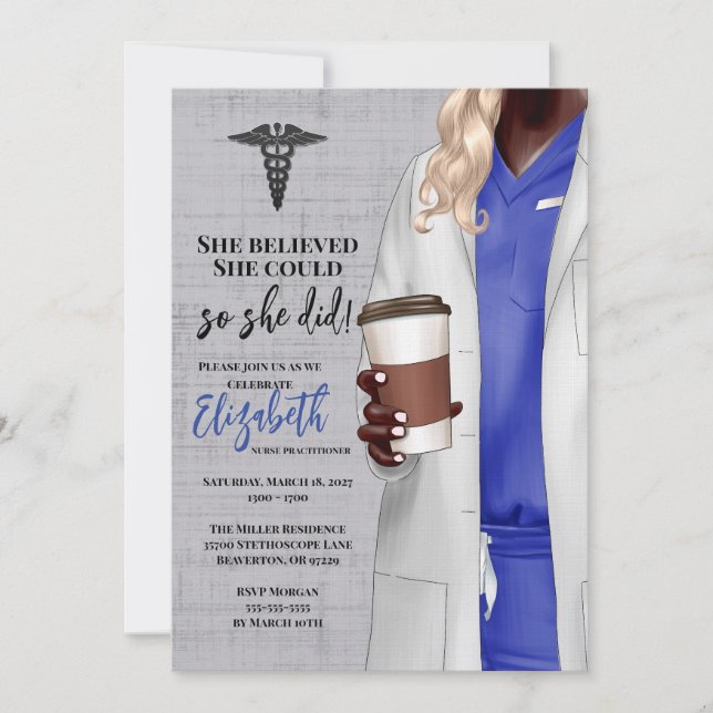 White Coat Médicale School Graduation Invitation (Devant)