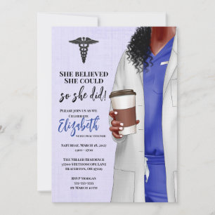 White Coat Médicale School Graduation Invitation