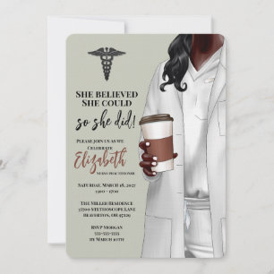 White Coat Médicale School Graduation Invitation