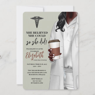 White Coat Médicale School Graduation Invitation