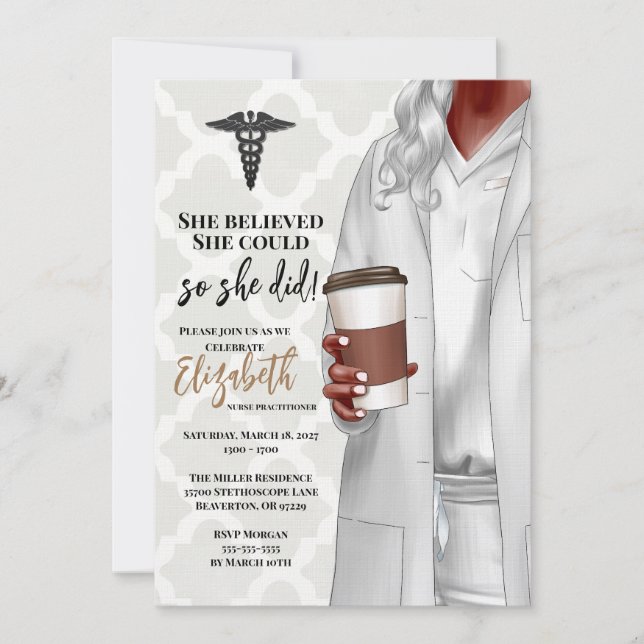 White Coat Médicale School Graduation Invitation (Devant)