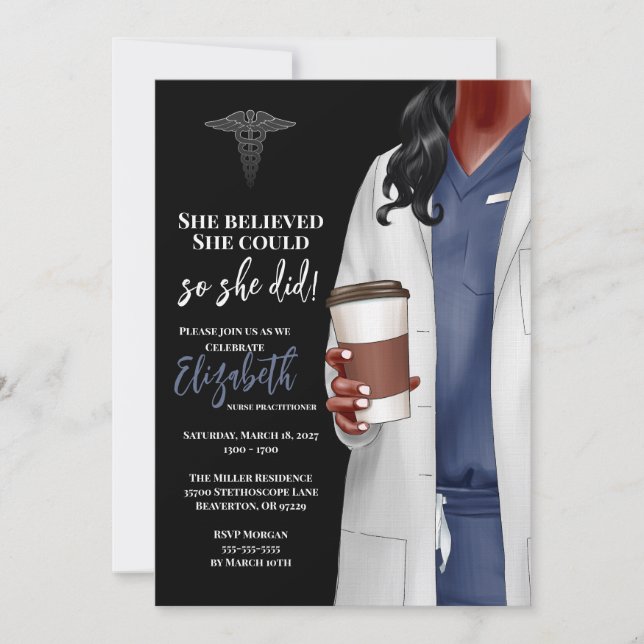 White Coat Médicale School Graduation Invitation (Devant)