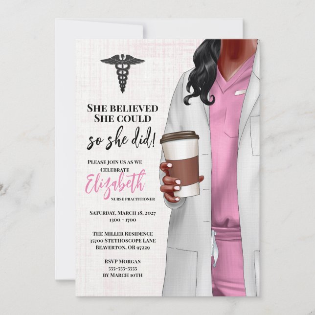 White Coat Médicale School Graduation Invitation (Devant)