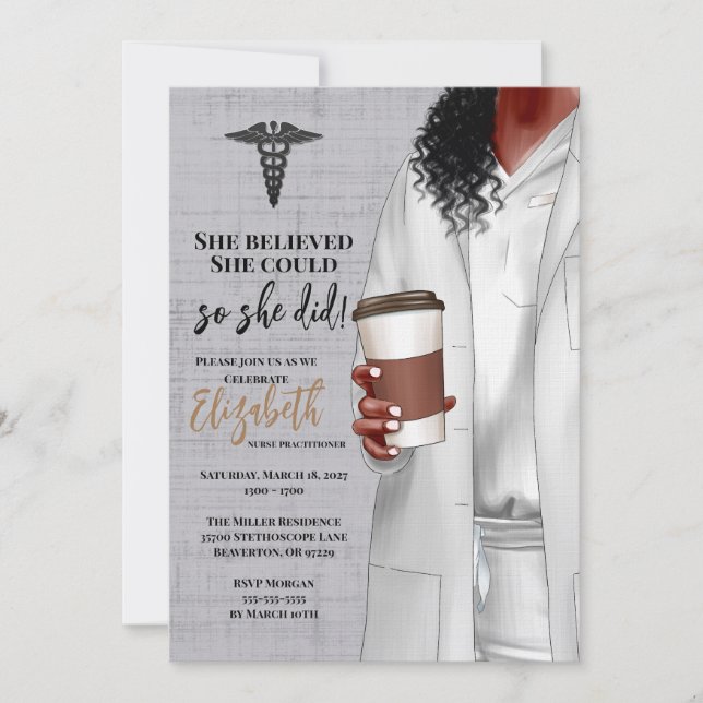 White Coat Médicale School Graduation Invitation (Devant)