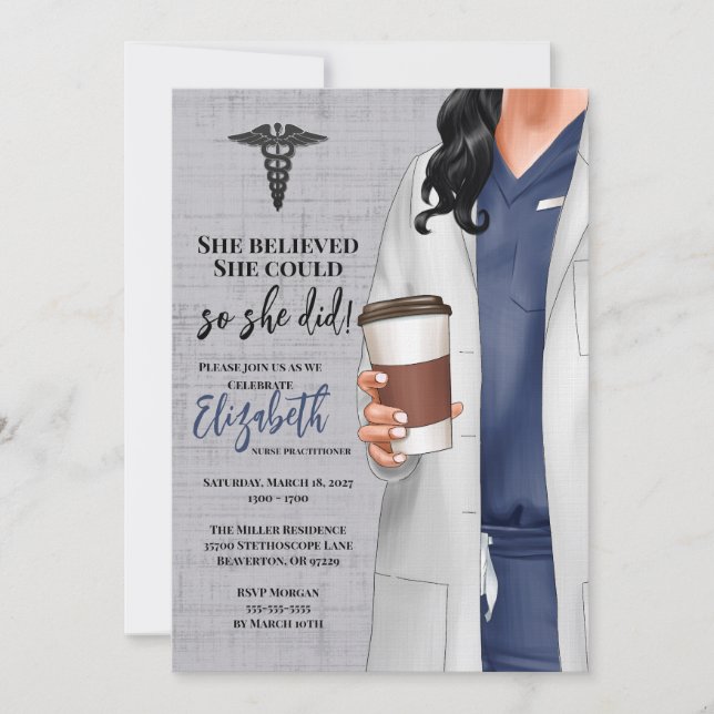 White Coat Médicale School Graduation Invitation (Devant)