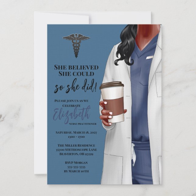 White Coat Médicale School Graduation Invitation (Devant)