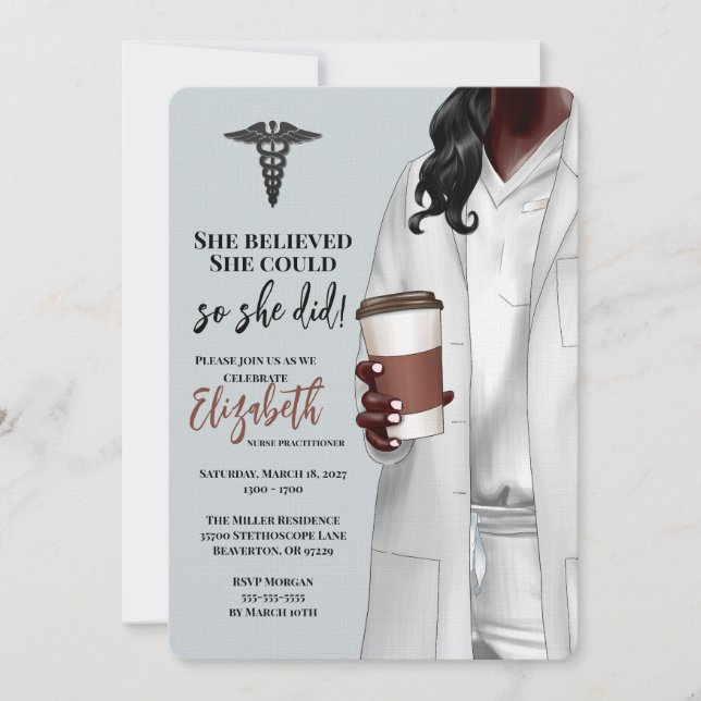 White Coat Médicale School Graduation Invitation (Devant)