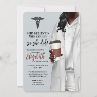 White Coat Médicale School Graduation Invitation
