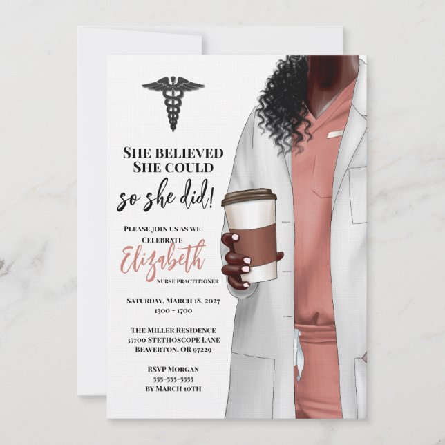 White Coat Médicale School Graduation Invitation (Devant)