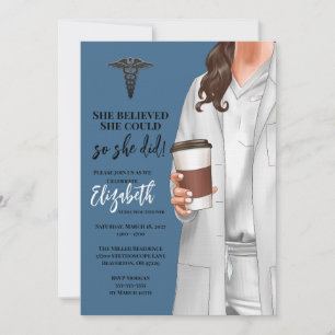 White Coat Médicale School Graduation Invitation