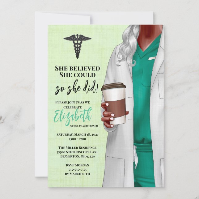 White Coat Médicale School Graduation Invitation (Devant)