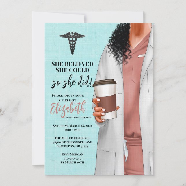 White Coat Médicale School Graduation Invitation (Devant)