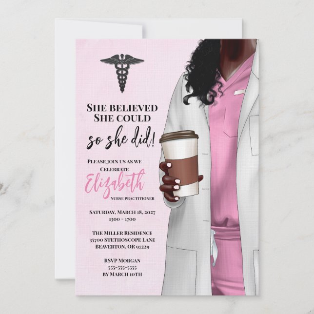 White Coat Médicale School Graduation Invitation (Devant)
