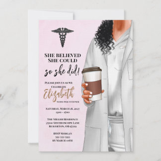 White Coat Médicale School Graduation Invitation