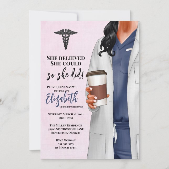 White Coat Médicale School Graduation Invitation (Devant)