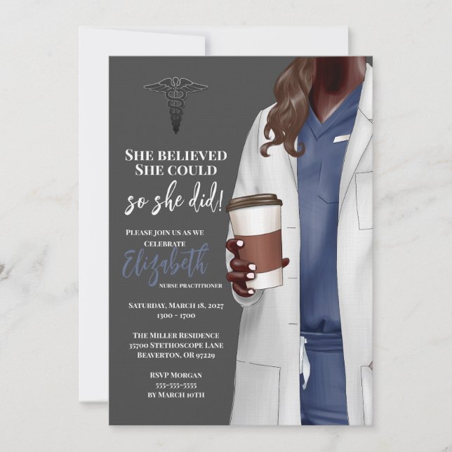 White Coat Médicale School Graduation Invitation (Devant)