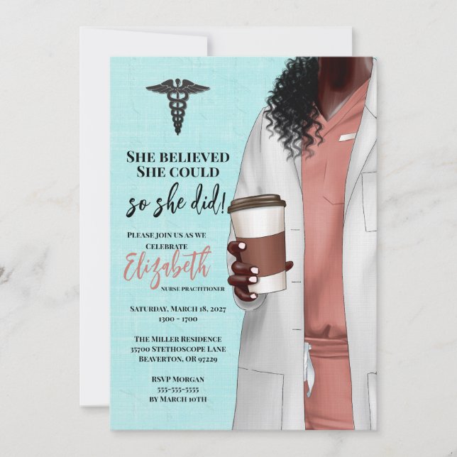 White Coat Médicale School Graduation Invitation (Devant)