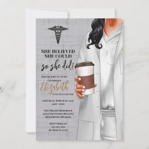 White Coat Médicale School Graduation Invitation