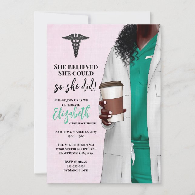 White Coat Médicale School Graduation Invitation (Devant)