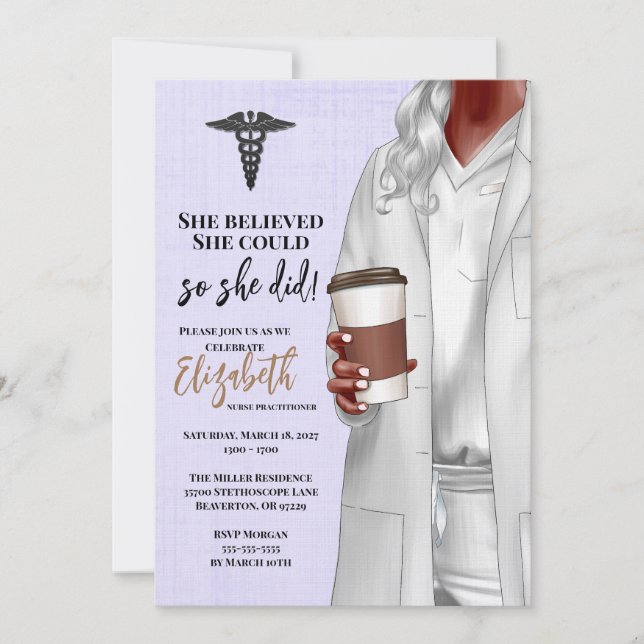 White Coat Médicale School Graduation Invitation (Devant)