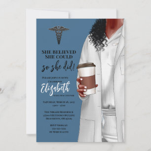 White Coat Médicale School Graduation Invitation