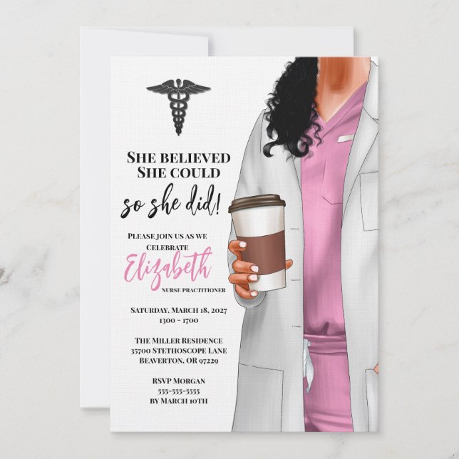 White Coat Médicale School Graduation Invitation (Devant)