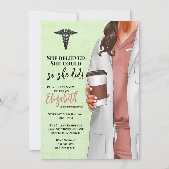 White Coat Médicale School Graduation Invitation (Devant)