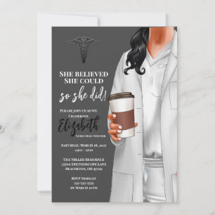 White Coat Médicale School Graduation Invitation