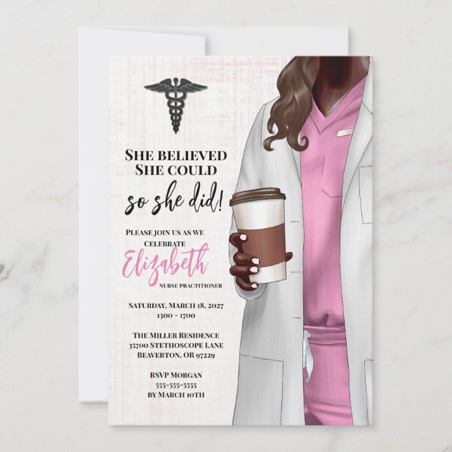 White Coat Médicale School Graduation Invitation (Devant)