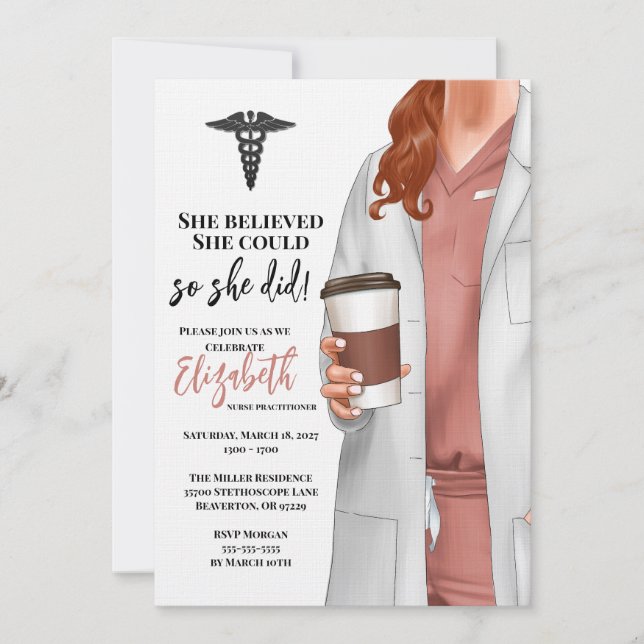 White Coat Médicale School Graduation Invitation (Devant)