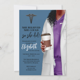 White Coat Médicale School Graduation Invitation