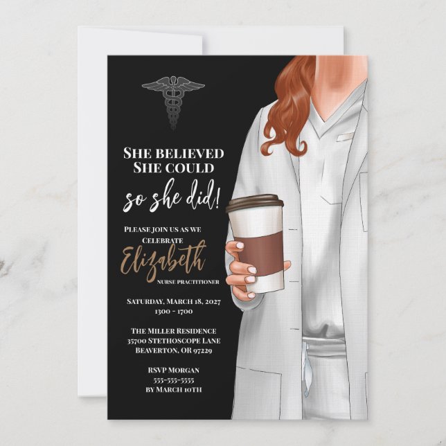 White Coat Médicale School Graduation Invitation (Devant)
