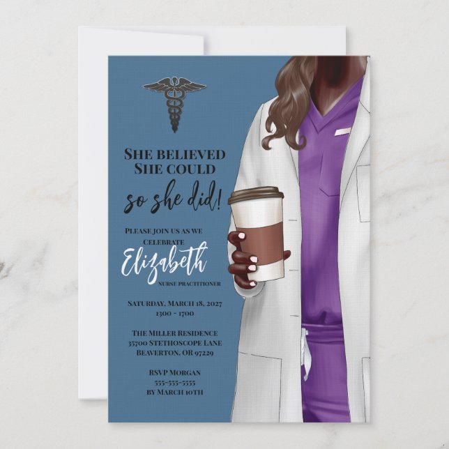 White Coat Médicale School Graduation Invitation (Devant)
