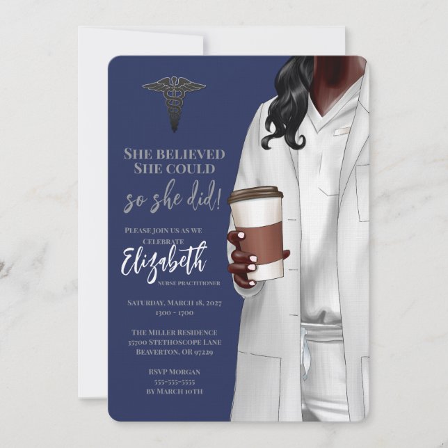 White Coat Médicale School Graduation Invitation (Devant)