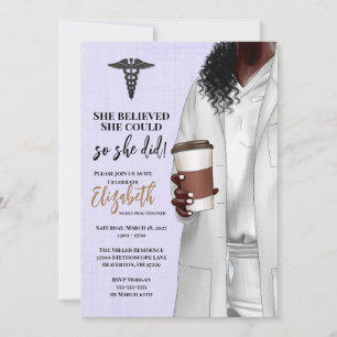 White Coat Médicale School Graduation Invitation