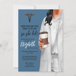 White Coat Médicale School Graduation Invitation