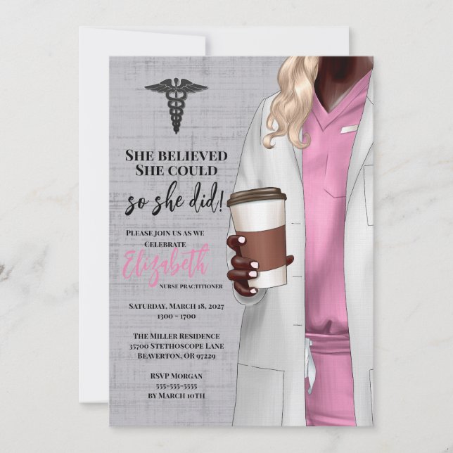 White Coat Médicale School Graduation Invitation (Devant)