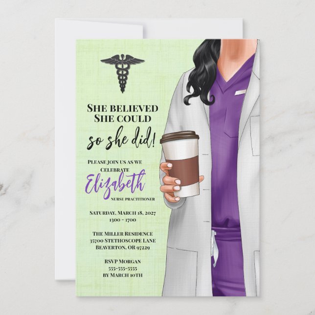 White Coat Médicale School Graduation Invitation (Devant)