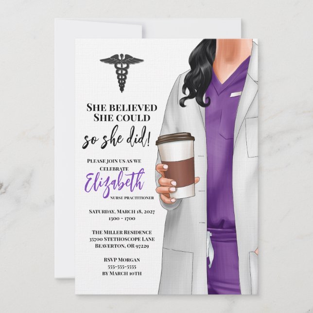 White Coat Médicale School Graduation Invitation (Devant)