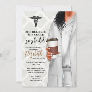 White Coat Médicale School Graduation Invitation