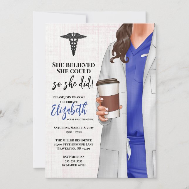 White Coat Médicale School Graduation Invitation (Devant)
