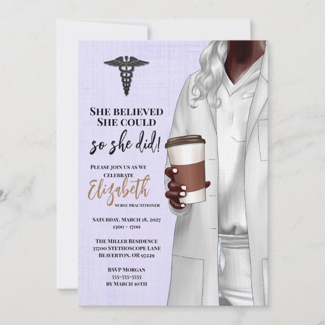 White Coat Médicale School Graduation Invitation (Devant)