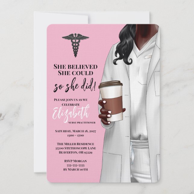 White Coat Médicale School Graduation Invitation (Devant)