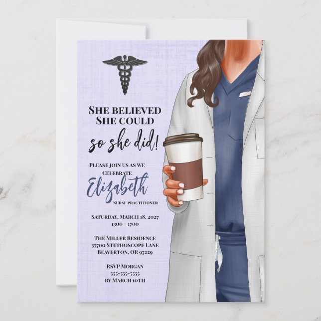 White Coat Médicale School Graduation Invitation (Devant)